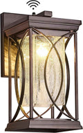 Oil Rubbed Bronze Outdoor Sconce Dusk to Dawn Exterior Light Fixtures Wall Mount Porch Light Modern Outdoor Wall Light Aluminum with Crack-Like Glass IP65 Waterproof Outside Coach Light for House