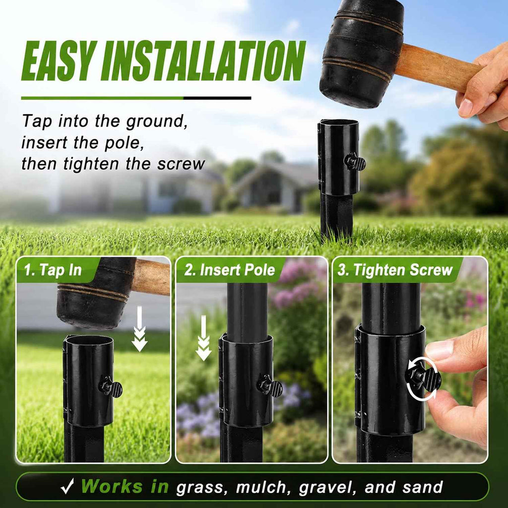 CYEAH 6 Pack Metal Stakes Solar Lights Replacement Spike, 10 in Steel Torch Stand Stakes for Tiki Torches, Freestanding Poles and Solar Lights, Outdoor Light Stakes Garden Stakes for Lights
