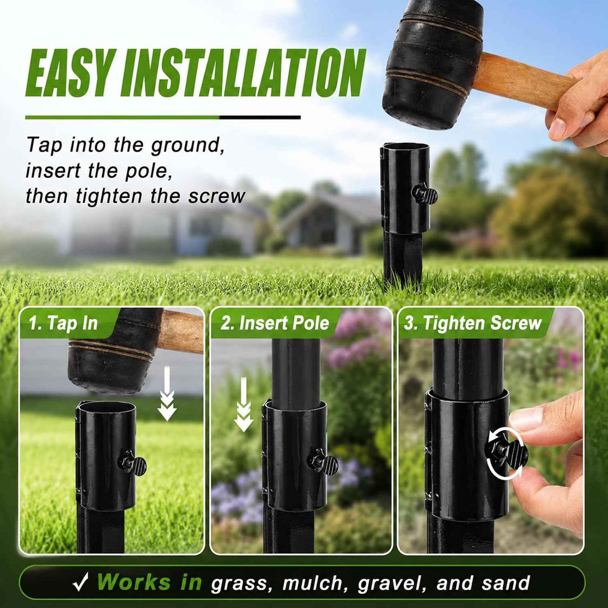CYEAH 6 Pack Metal Stakes Solar Lights Replacement Spike, 10 in Steel Torch Stand Stakes for Tiki Torches, Freestanding Poles and Solar Lights, Outdoor Light Stakes Garden Stakes for Lights