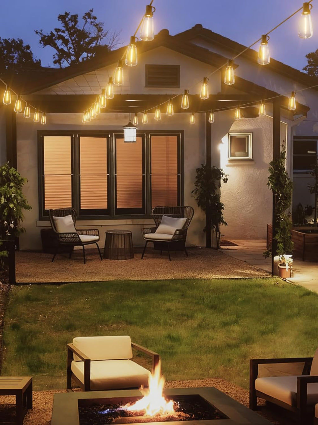 Svater Outdoor String Lights 150 FT Outside Patio Light 78 LED Bulbs | Waterproof Hanging Lighting For Bistro Cafe Market Backyard, Shatterproof Dimmable Edison Bulb, Warm White 2700K