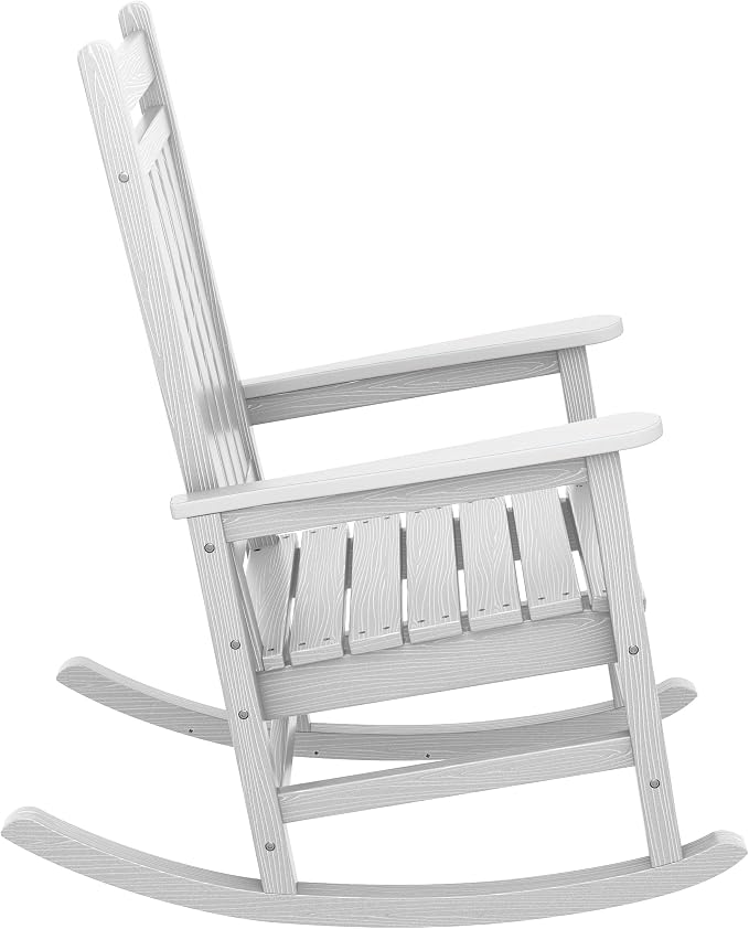 SERWALL Outdoor Rocking Chair, HDPE Rocking Chair - Image 9