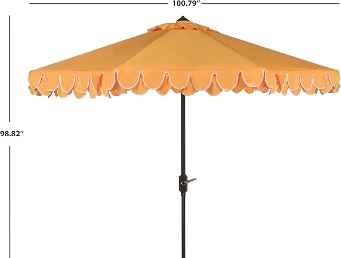 SAFAVIEH 9ft Outdoor Patio Umbrella, Auto Crank Tilt, UV Resistant - Image 7