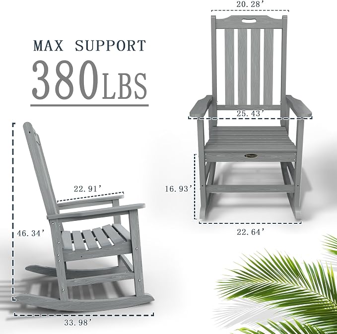 Oversized Rocking Chair Set of 8, Outdoor Rocking Chair - Image 3
