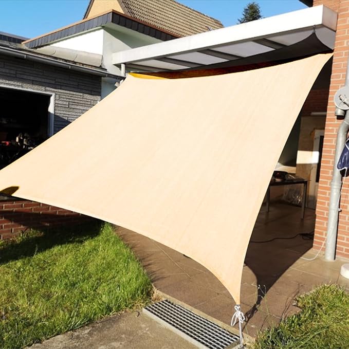 KANAGAWA 21'X24' Cream Custom Size Sun Shade Sail Rectangle UV Block Canopy by KANAGAWA