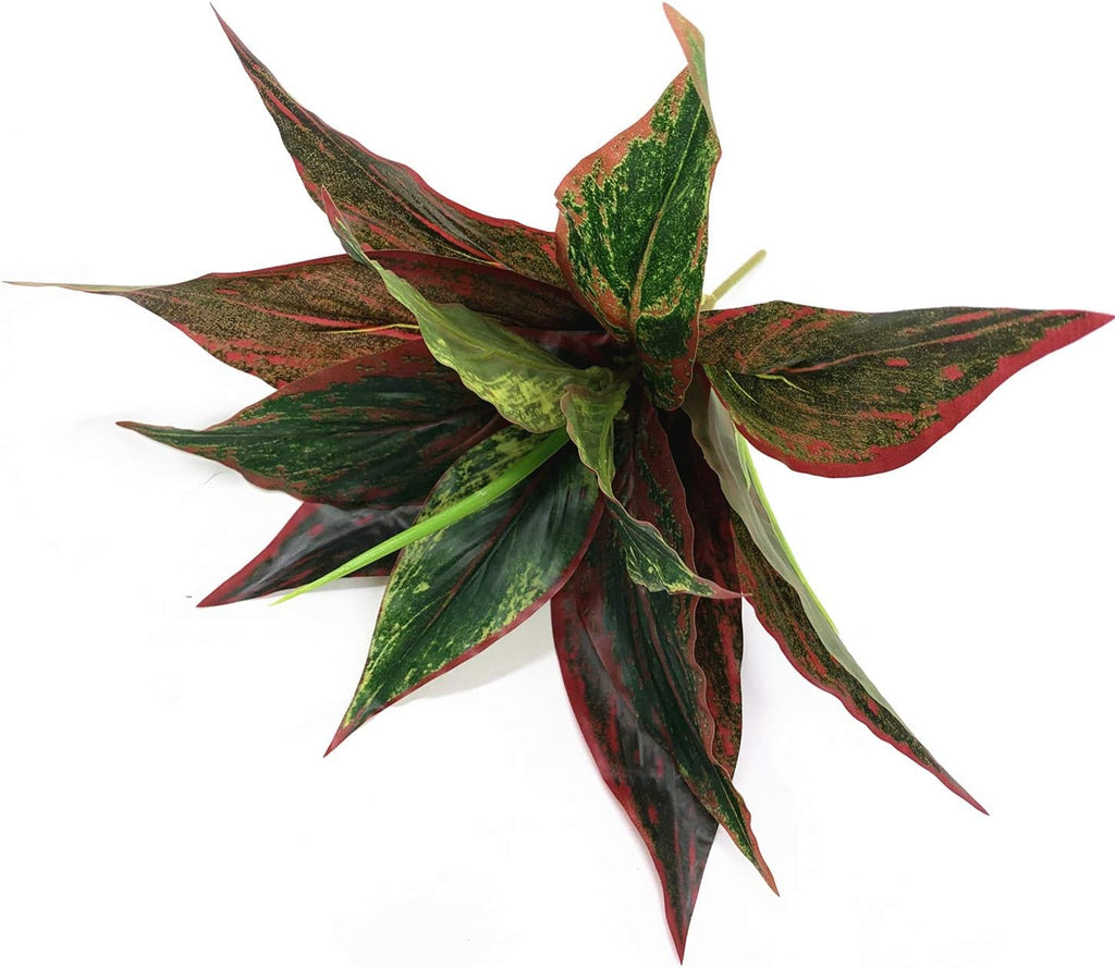CATTREE Fake Plants Artificial Plant Outdoor Shrubs Faux Grass Plastic Leaves Greenery Bushes Home Garden Wedding Party Decorations Indoor Office Yard UV Resistant Planter Filler Red 2 Pack