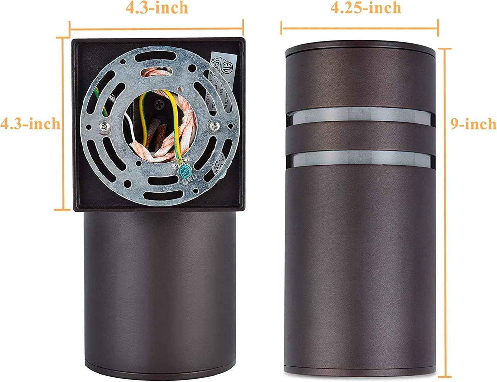 rosykite Brown Outdoor Wall Sconce, Modern Patio Exterior Light Fixture | Up Down Wall Mounted Sconce, ETL Listed Modern Outdoor Lighting for Front Door, Garage, Backyard and Porch Applications