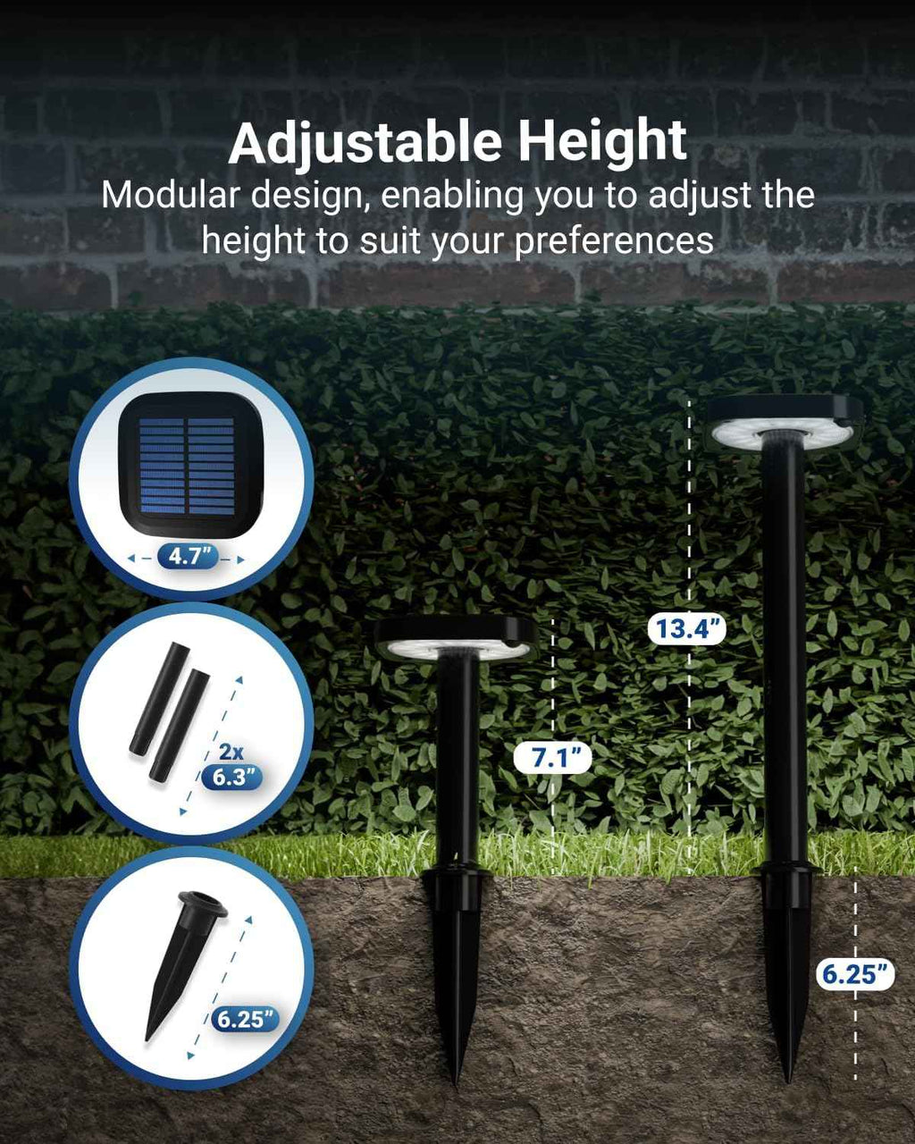 Sunco 6 Pack Square Solar Pathway Lights Outdoor, 2CCT, 2W, Dimmable | Selectable CCT 2700K/4000K, Bright 120LM, Outdoor Patio, Backyard, Garden Landscape Lighting, Home and Accent Lights, 3.7V