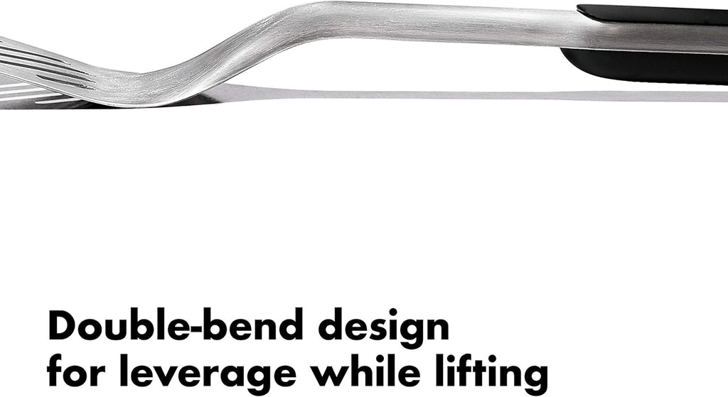 OXO Outdoor Grilling Turner and Tongs Set | Grilling Spatula and Tongs, Beveled Head Slides Under Food, Non-Slip Grip, Hanging Ring, Ideal for Grilling & BBQ