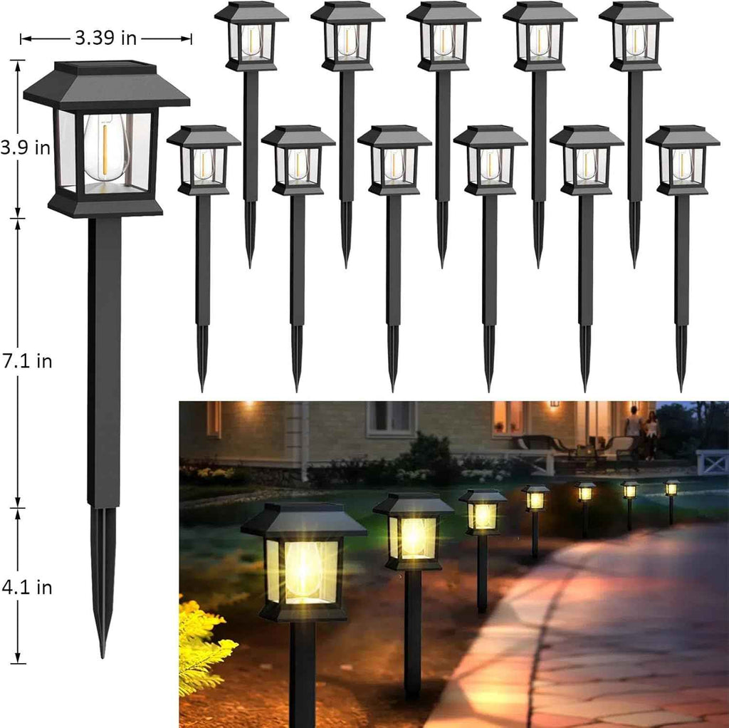 Greluna Solar Lights Outdoor,12 Pack 3000K Waterproof Auto On/Off Solar Pathway Lights for Your Garden, Landscape, Path, Yard, Patio, Driveway,Walkway Decor | Auto On/Off Waterproof Landscape Lights for Garden, Walkway, Yard, Patio & Driveway