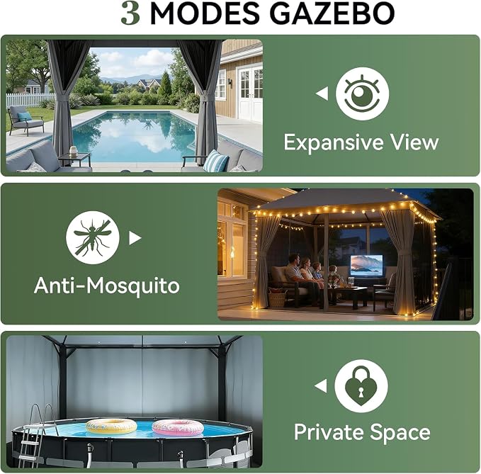 Aoxun 10x10 Outdoor Gazebo - Image 4