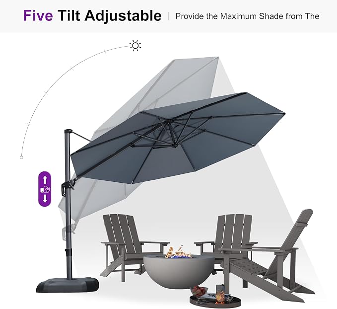 PURPLE LEAF 11 Feet Patio Umbrella - Image 6