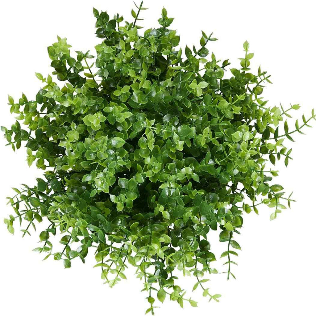 8PCS Artificial Eucalyptus Plants,Fake Boxwood Shrubs UV Resistant No Fade Faux Plastic Greenery for Wedding Bridal Bouquet Indoor Outdoor Home Garden Kitchen Office Table Vase(Green)
