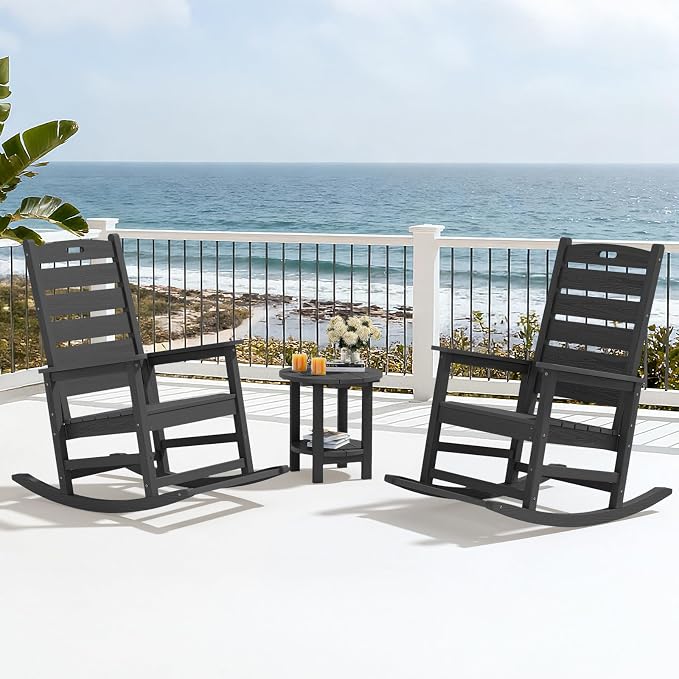 SERWALL Outdoor Rocking Chair, Oversized Rocking Chair - Image 10