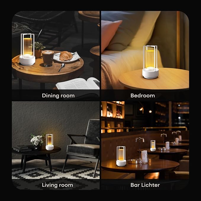 Portable Metal Table Lamp for Indoor/Outdoor, Rechargeable Cordless LED Lamp - Image 5