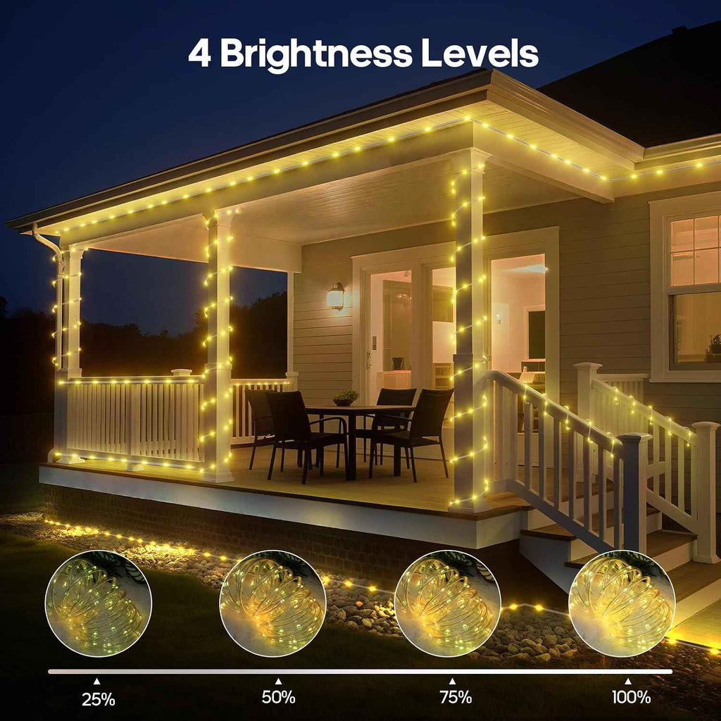 Rope Lights for Outside, 40FT 120LED Color Changing Not Connectable 5mm | 24 Colors RGB, with Plug & Remote, , Waterproof, Timer, for Christmas Halloween Party Camping DIY Tree Trampoline Decoration