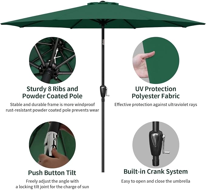 Simple Deluxe 9' Patio Umbrella Outdoor Table Market Yard Umbrella - Image 2
