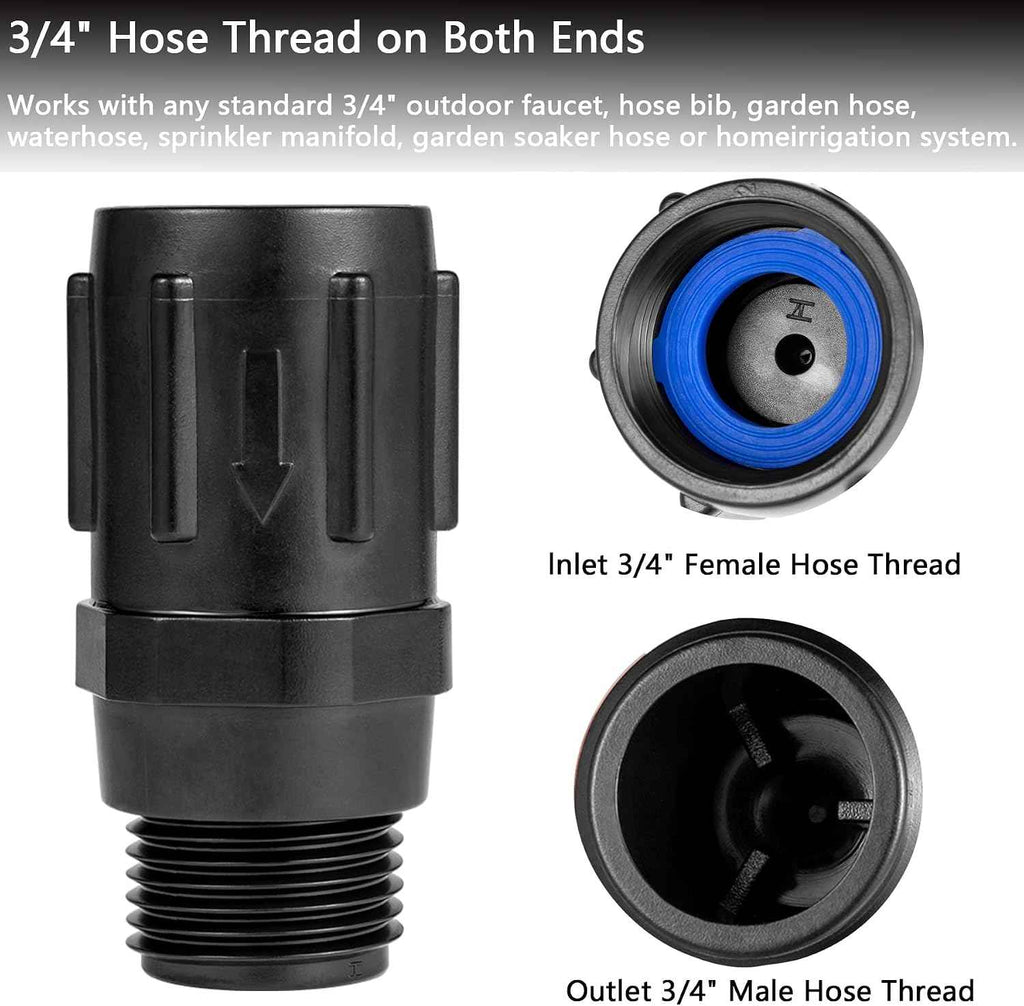2pcs Garden Hose Pressure Regulator 25 PSI, 3/4" FHT × 3/4“ MHT, Pressure Reducer, Great for Drip Irrigation System Distributing Regulator drip Irrigation Parts emitters for drip line (2 Pack)