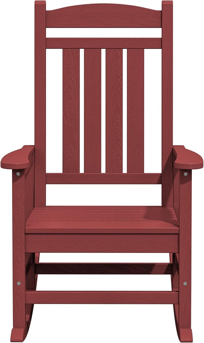 KINGYES HDPE Outdoor Rocking Chair Set of 4, All-Weather Poly Patio Rocking - Image 9