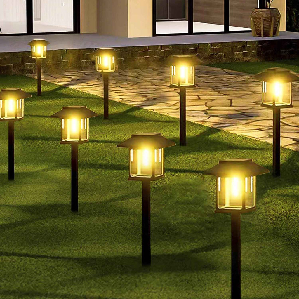 16-Pack Solar Lights Outdoor (Extra-Bright & Auto On/Off), Solar Powered Garden Lights, Outdoor Waterproof Solar Pathway Lights for Patio, Path, Yard, Landscape, Driveway, Walkway Decor (Warm White)