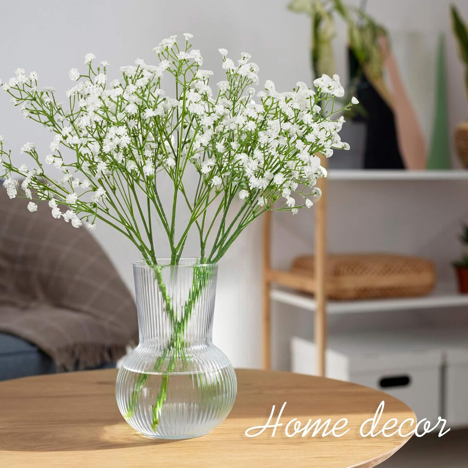 MAQIHAN 6 Babys Breath Artificial Flowers - White Faux Gypsophila Bouquet | Realistic Fake Flower Greenery for Wedding Centerpieces, Table Decorations, Bridal Bouquets, Home & Party Floral Arrangements