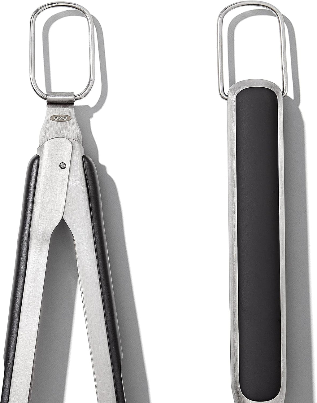 OXO Outdoor 3 Piece Grilling Tool Set | Set Includes Stainless Steel Turner, Scalloped Tongs and Tool Rest, Ideal for Grilling and BBQ