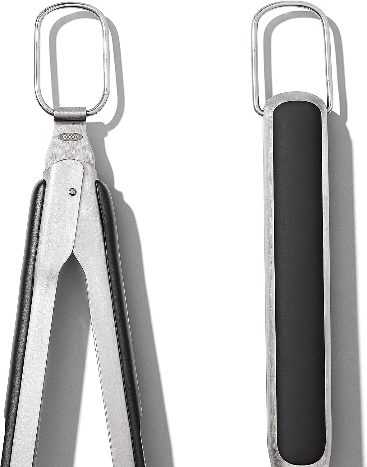 OXO Outdoor 3 Piece Grilling Tool Set | Set Includes Stainless Steel Turner, Scalloped Tongs and Tool Rest, Ideal for Grilling and BBQ