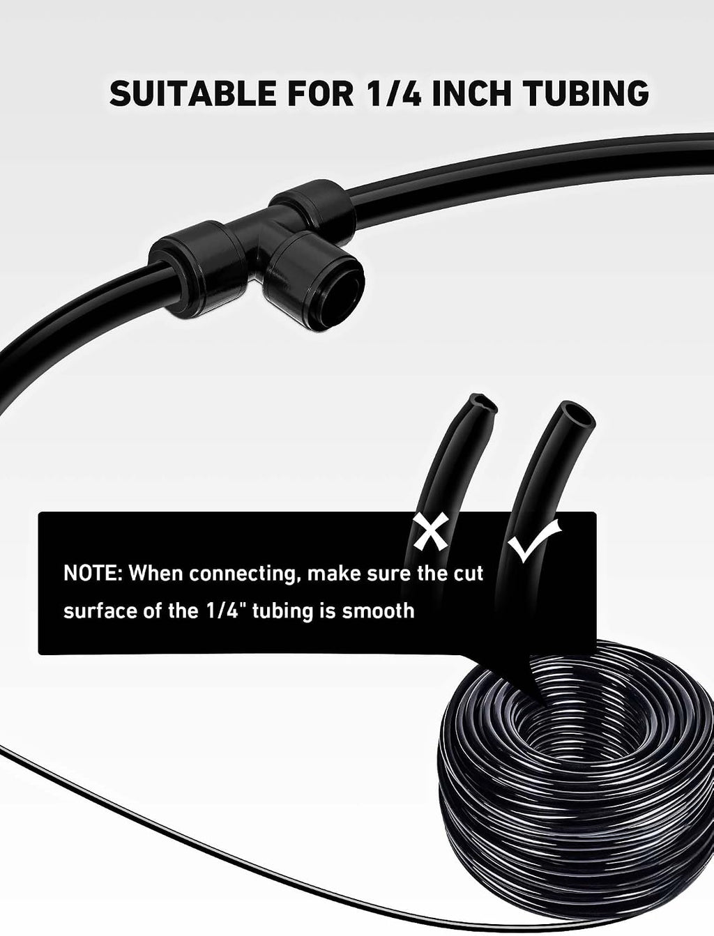 EVOULTES 16 Pack 1/4" Drip Irrigation Tee Fittings, Quick Connect | 16 Pack Tee Connectors, Fits 1/4" Irrigation Tubing, Leak Resistant Seal, Quick Push Installation, Durable Garden Use