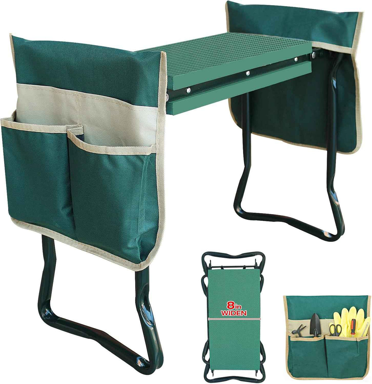RAIN SPIRIT Garden Kneeler and Seat Gifts Foldable Gardening Stool | with Thicken & Widen Soft Kneeling Pad,Garden Kneeler and Seat, Gardening Gifts for Women Mom Men Seniors