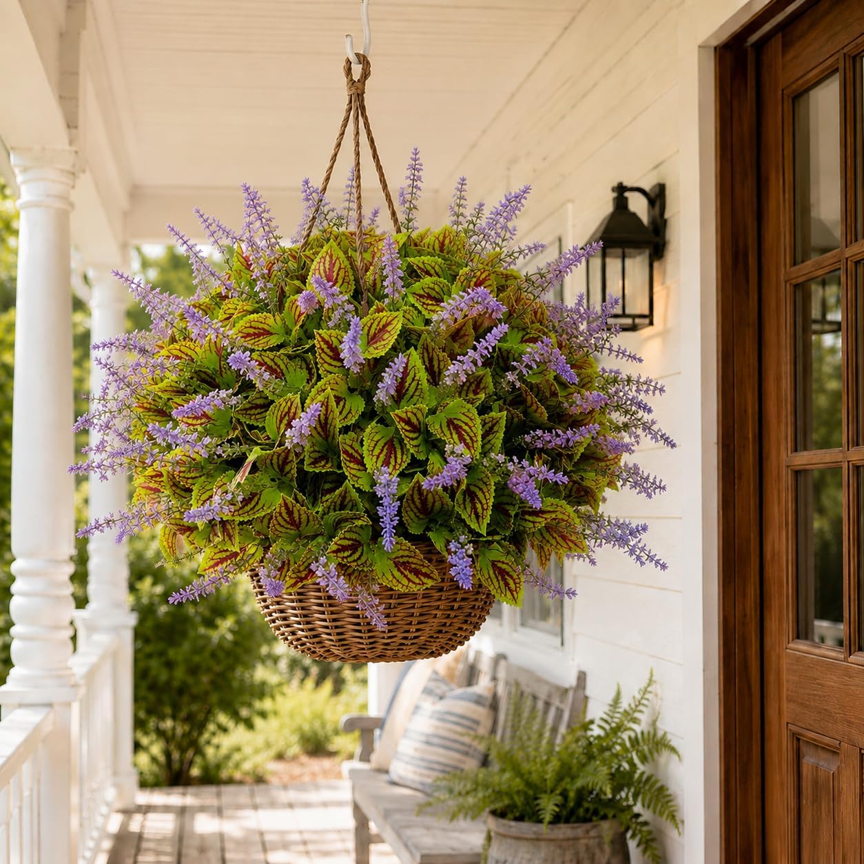 Artificial Coleus Flowers, 6 Faux Plants for Outdoor Planters -Green | Realistic Coleus Leaf Texture UV-Resistant for Outdoor Use Lush and Full Appearance No Watering or Maintenance Required
