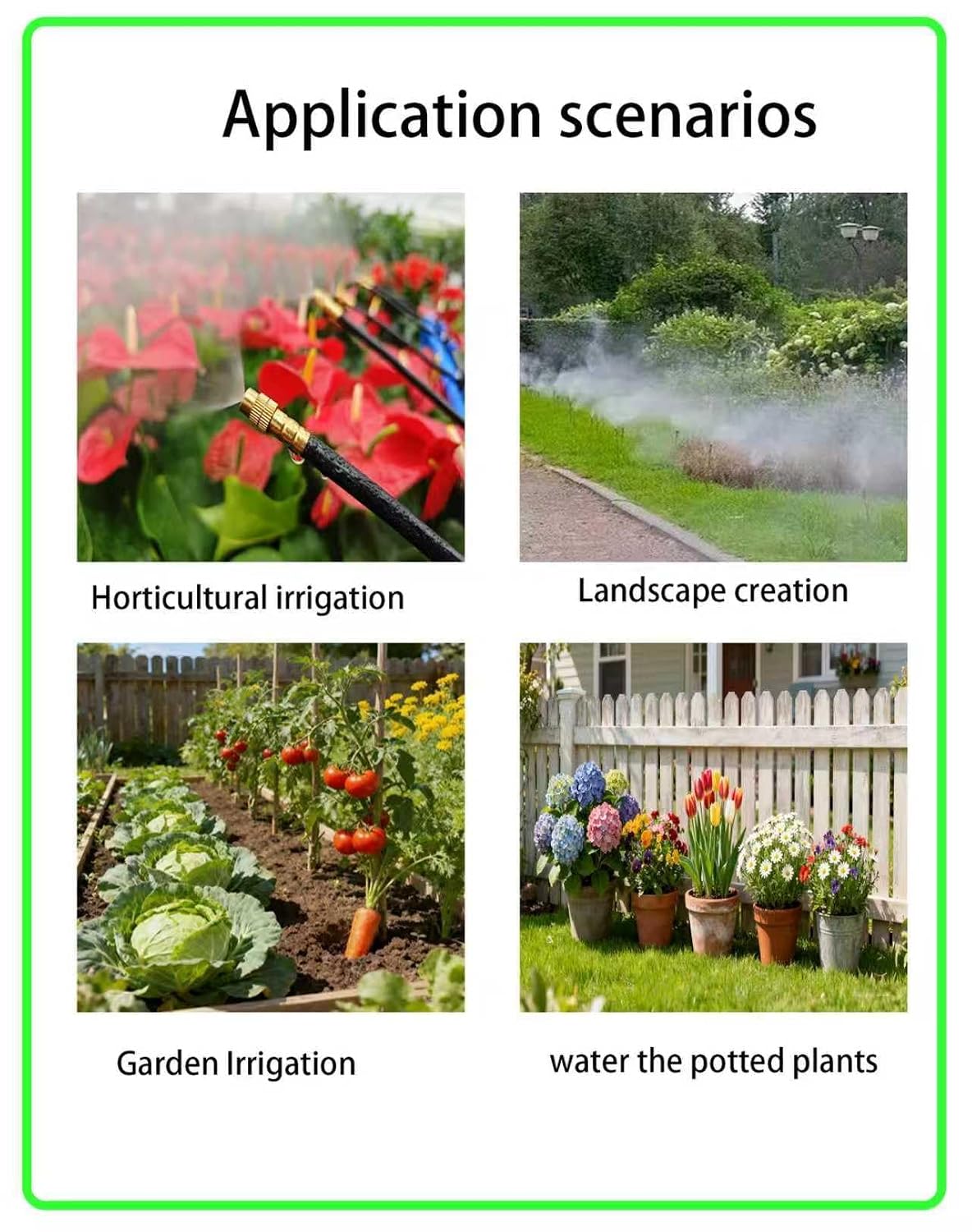 360° Adjustable Drip Irrigation System – Garden Watering Sprinkler System | 12mm Large-Diameter Tubing, Automatic Quick-Connect Misting Sprinkler System for Raised Beds, Lawn, Patio, Yard, Greenhouse