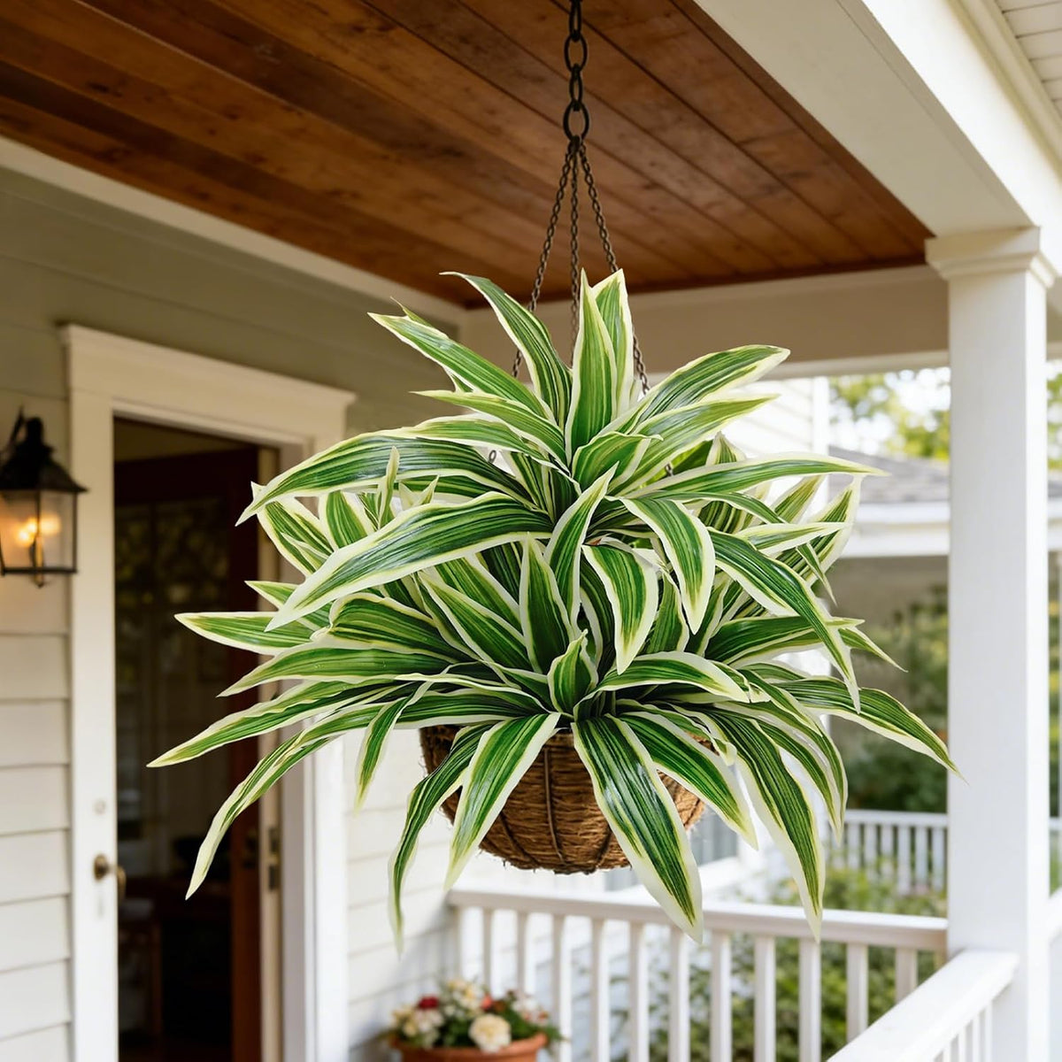 Fake Ferns, Faux Outdoor Plants UV Resistant,3D Real Touch Fake Plants Total 80 Blades,Weatherproof Artificial Plants Outdoor Indoor for Garden Porch Home Office Decor