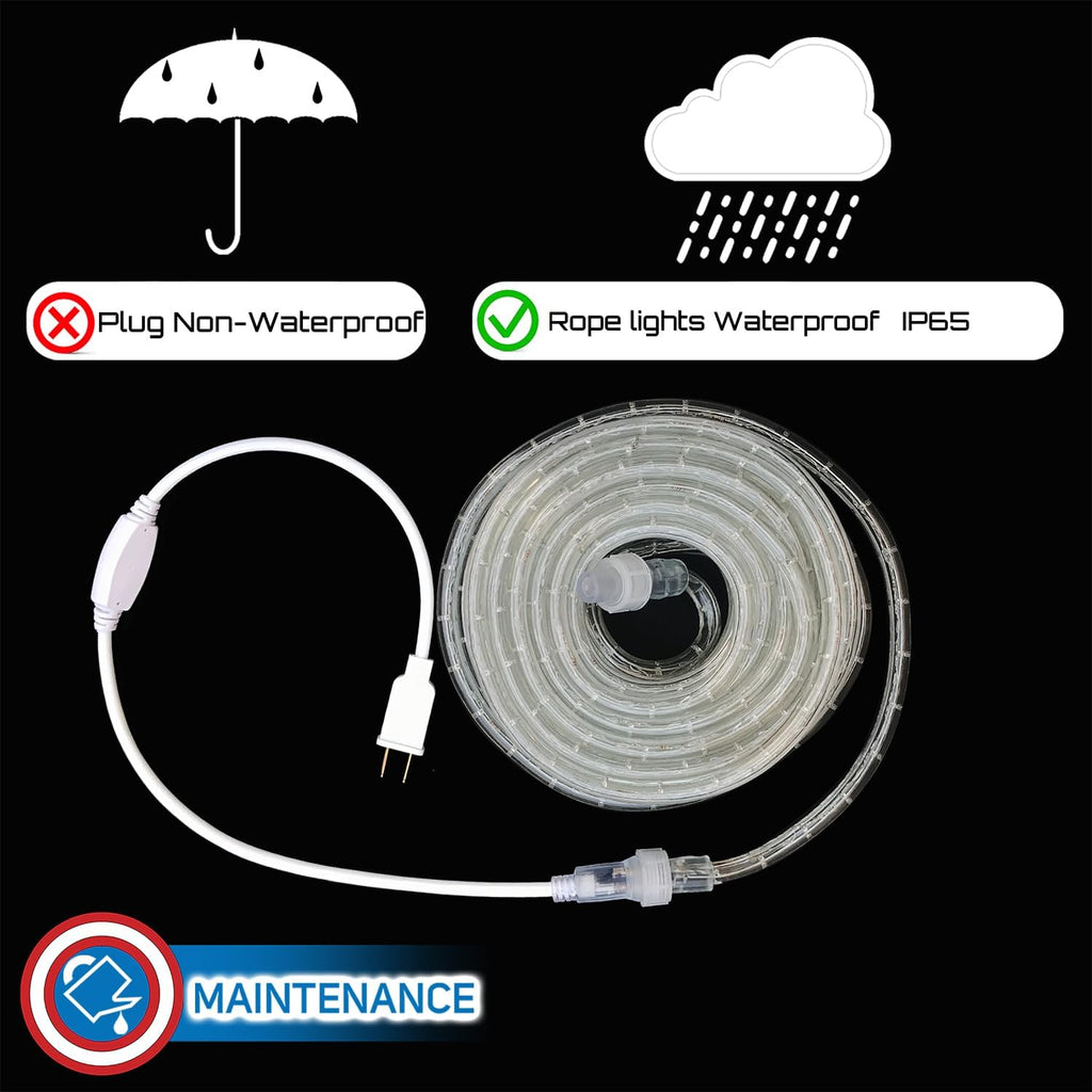 Russell Decor Rope Lights Color Changing RGB 30ft | Flexible Connectable up to 100ft For RGB Color Changing Waterproof Party Wedding Christmas
