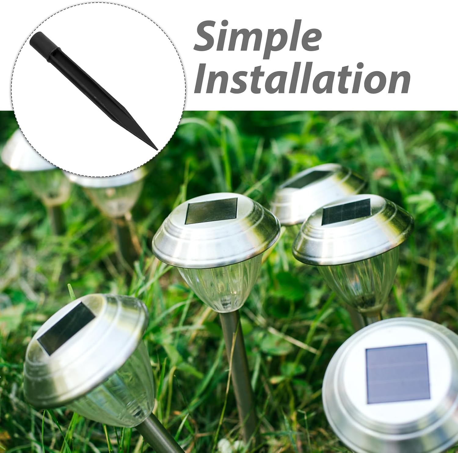 10pcs Plastic Ground Spikes, Solar Torch Lights, Stake Spikes Plug Replacement for Garden Lawn Light, Suitable for 0.63 Inch Diameter