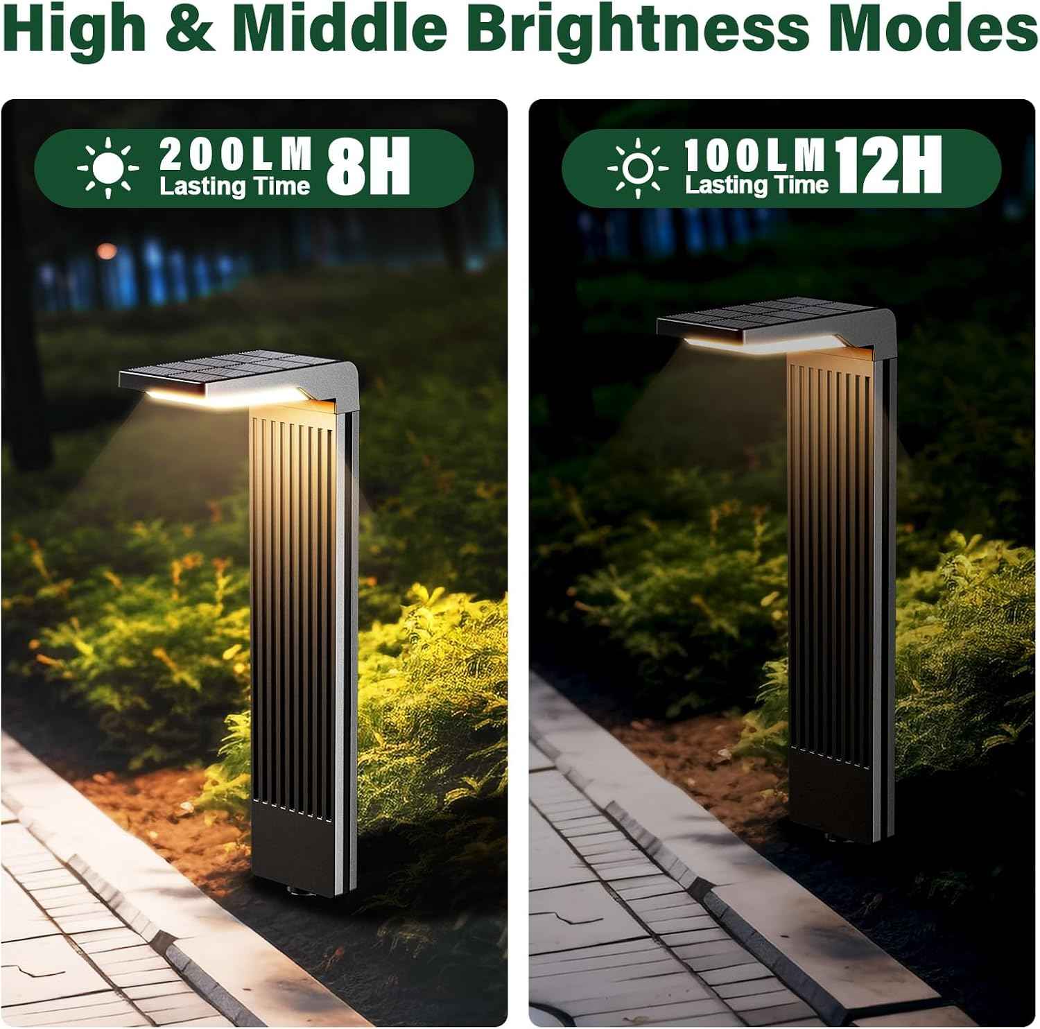COXSENI Solar Pathway Lights Outdoor Warm/Cool White, 4Pack | 60LED, L Shape, IP65 Waterproof, Solar Powered Landscape Lights Outside for Path Driveway Lawn Patio Garden Yard