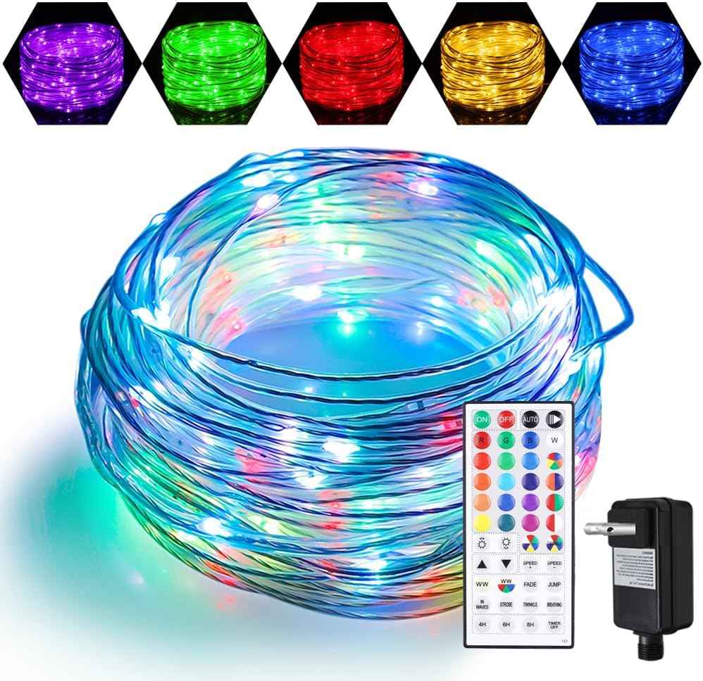 OMIKA 66FT Ultra-Thin LED Rope Lights for Outside, 24 RGB Colors +Warm White String Lights, 200 LED Permanent Outdoor Christmas Lights Waterproof Fairy Lights Plug in for Indoor Bedroom House Decor