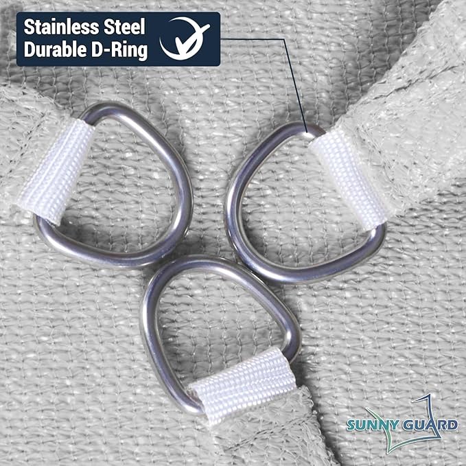 SUNNY GUARD Custom Size 5'x7' Silver Grey Sun Shade Sail Rectangle UV Block - Image 6