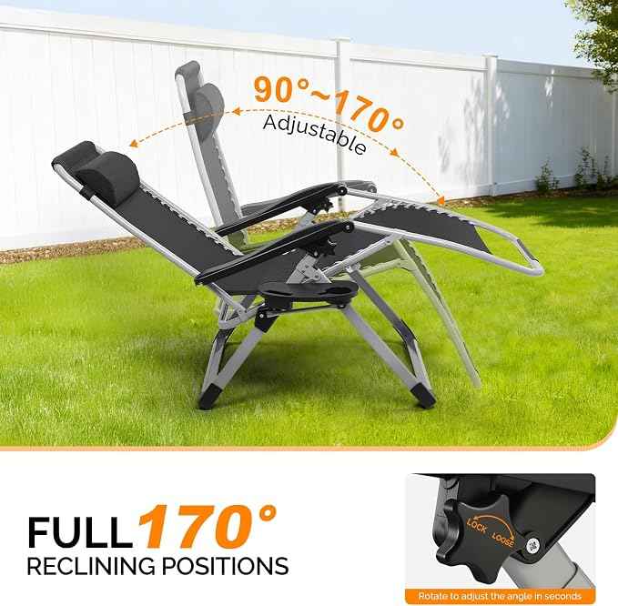 VINGLI Padded Zero Gravity Chair, Lounge Chair