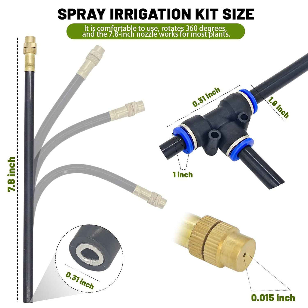 Thiswing 5Pcs 360° Adjustable Drip Irrigation Nozzles Tee for 5/16" Tubing | Brass Nozzle, 360°Bendable Design, Adjustable Water Flow, 5/16" Drip Irrigation System Part