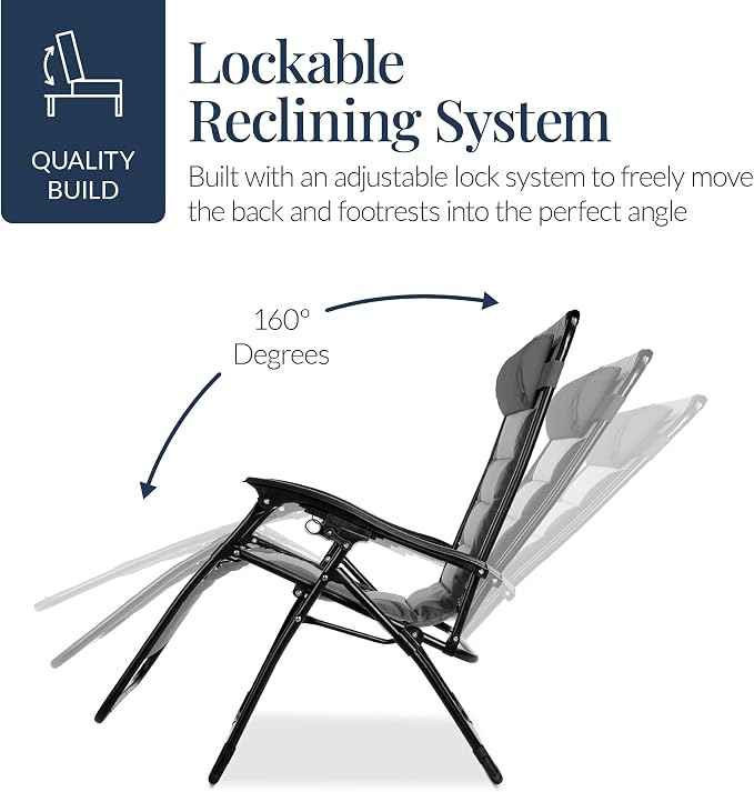 Best Choice Products Oversized Padded Zero Gravity Chair, Folding Outdoor Patio