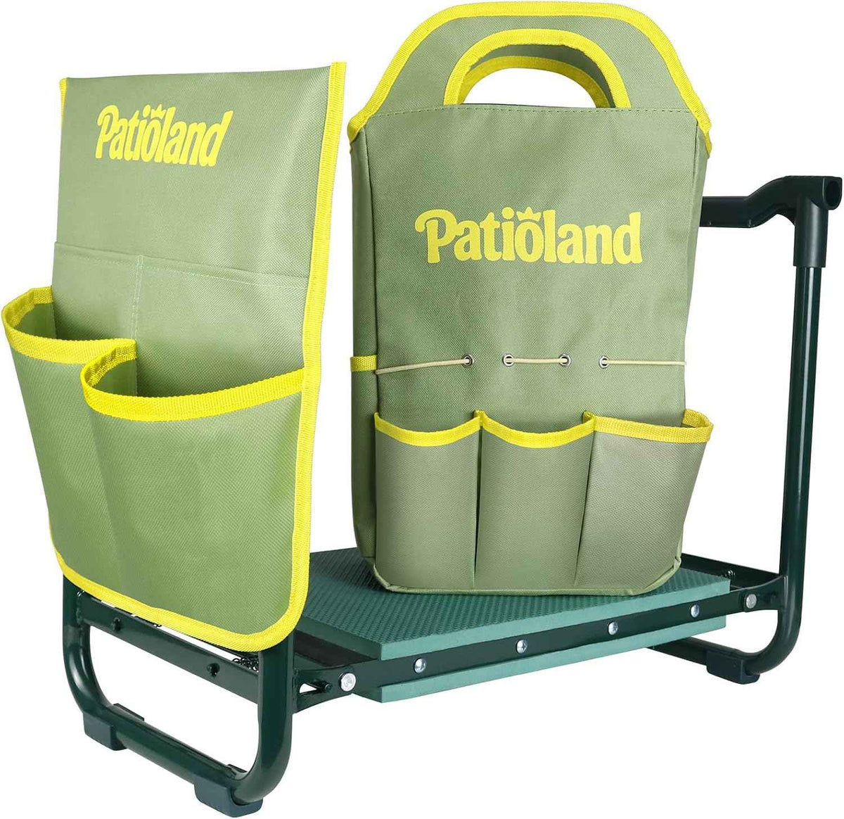 Garden Kneeler and Seat, Gardening Workseat with Tool Pouch and HandBag | 2-in-1 Flip Bench for Yard Work, Folding Garden Stool for Senior, 10.2" Widen Kneeling Pad, Gardening Gift for Women Men