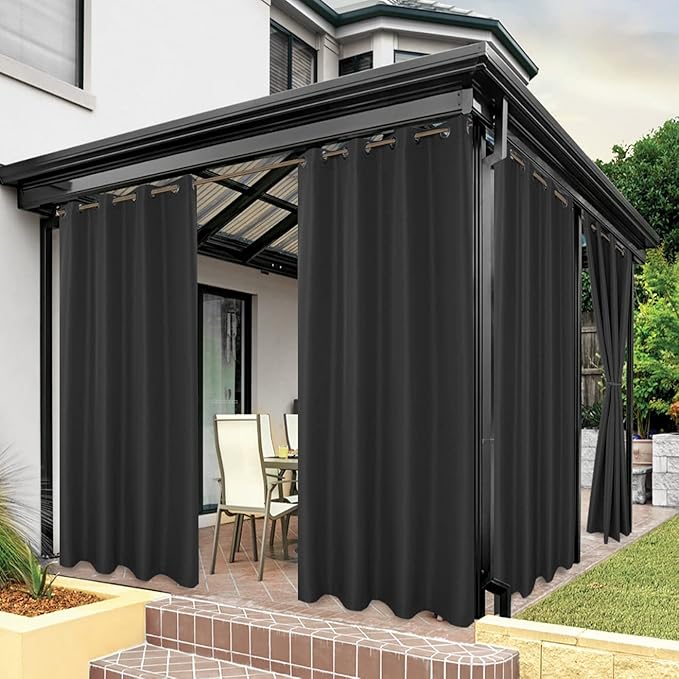 BONZER Outdoor Curtains for Patio Waterproof Thick Privacy Grommet Light by Bonzer