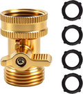 Xiny Tool Brass Garden Hose Shut Off Valve, Heavy Duty 3/4 Inch Solid Brass Garden Hose Shut Off Valve with 4 Extra Rubber Washers