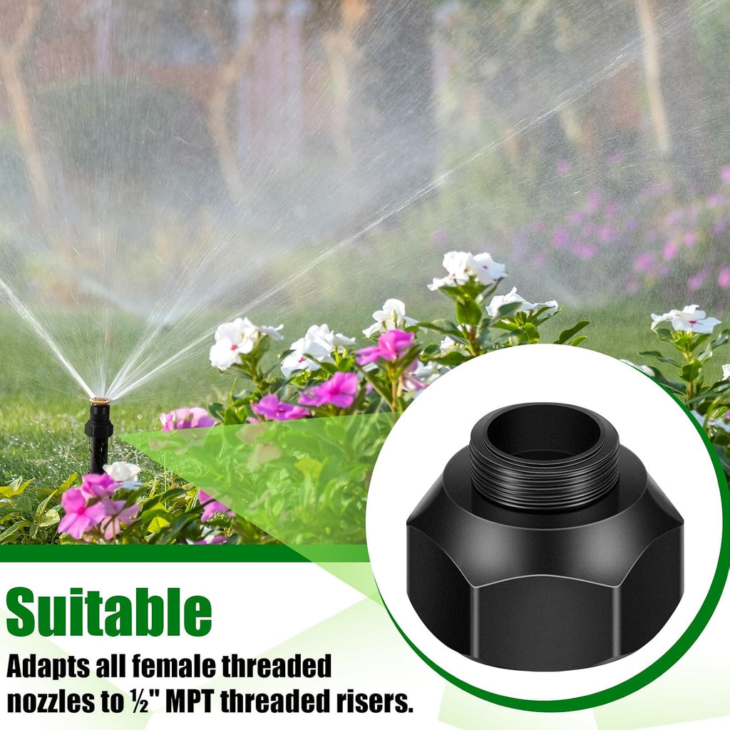 Yaomiao 25pcs Shrub Head Sprinkler Adapter Adjustable Irrigation Thread Adapter Without Nozzle to 1/2" Npt for Outdoor Garden Lawn