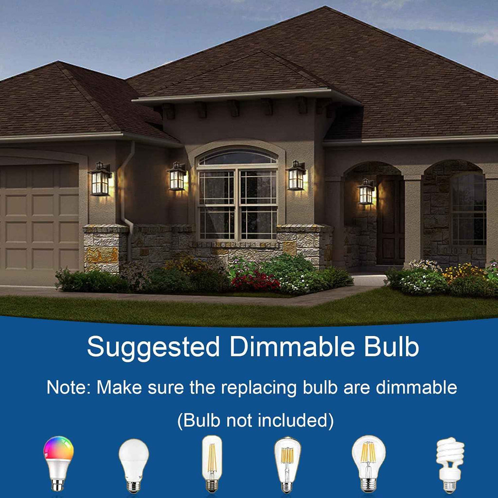 FLEDAVID Motion Sensor Porch Light Black Dusk to Dawn Outdoor Wall Lantern | Exterior Sconce Lighting Fixtures Modern Outside Wall Mount Coach Lamp for House Garage Patio Front Door
