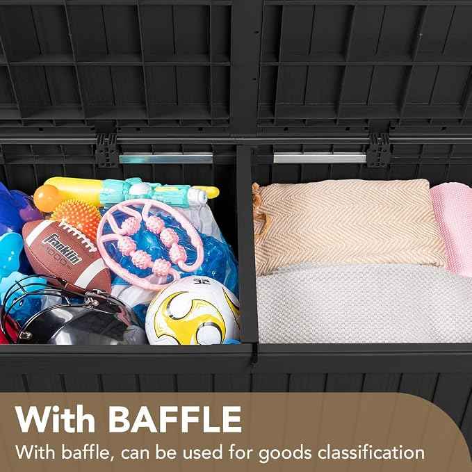 Devoko 150 Gallon Deck Box Resin Outdoor Storage Box Waterproof Storage