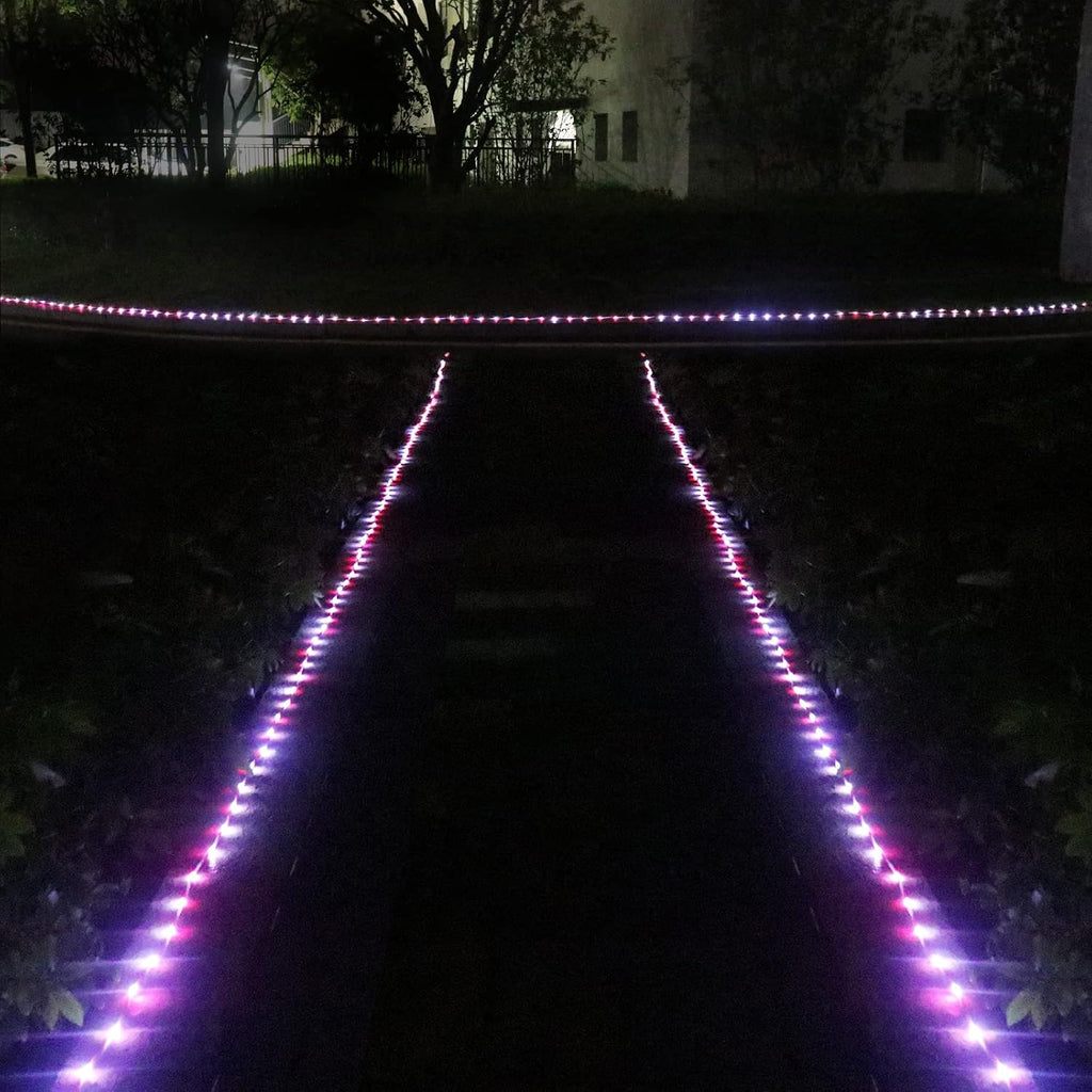 Honche Solar Rope Light 33FT 100L Outdoor Candy Cane Rope Lights Weatherproof for Terrace Tree Fence Patio Garden Yard Home Wedding Birthday Vacation Holiday Christmas Decor(Candy)