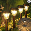 DERAYSION 8 Pack Solar Lights Outdoor, Stainless Steel Glass Solar Pathway by DERAYSIONSolarLighting