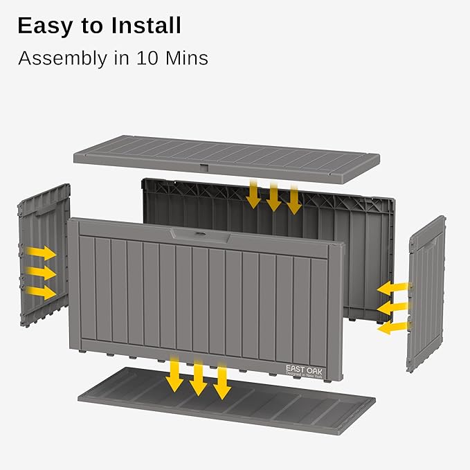 EAST OAK Outdoor Storage Box, 60 Gallon Deck Box Indoor and Outdoor Use - Image 6