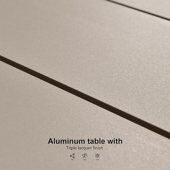 PURPLE LEAF Patio Dining Set for 6 All-Weather Wicker 7 Piece Aluminium Outdoor - Image 6