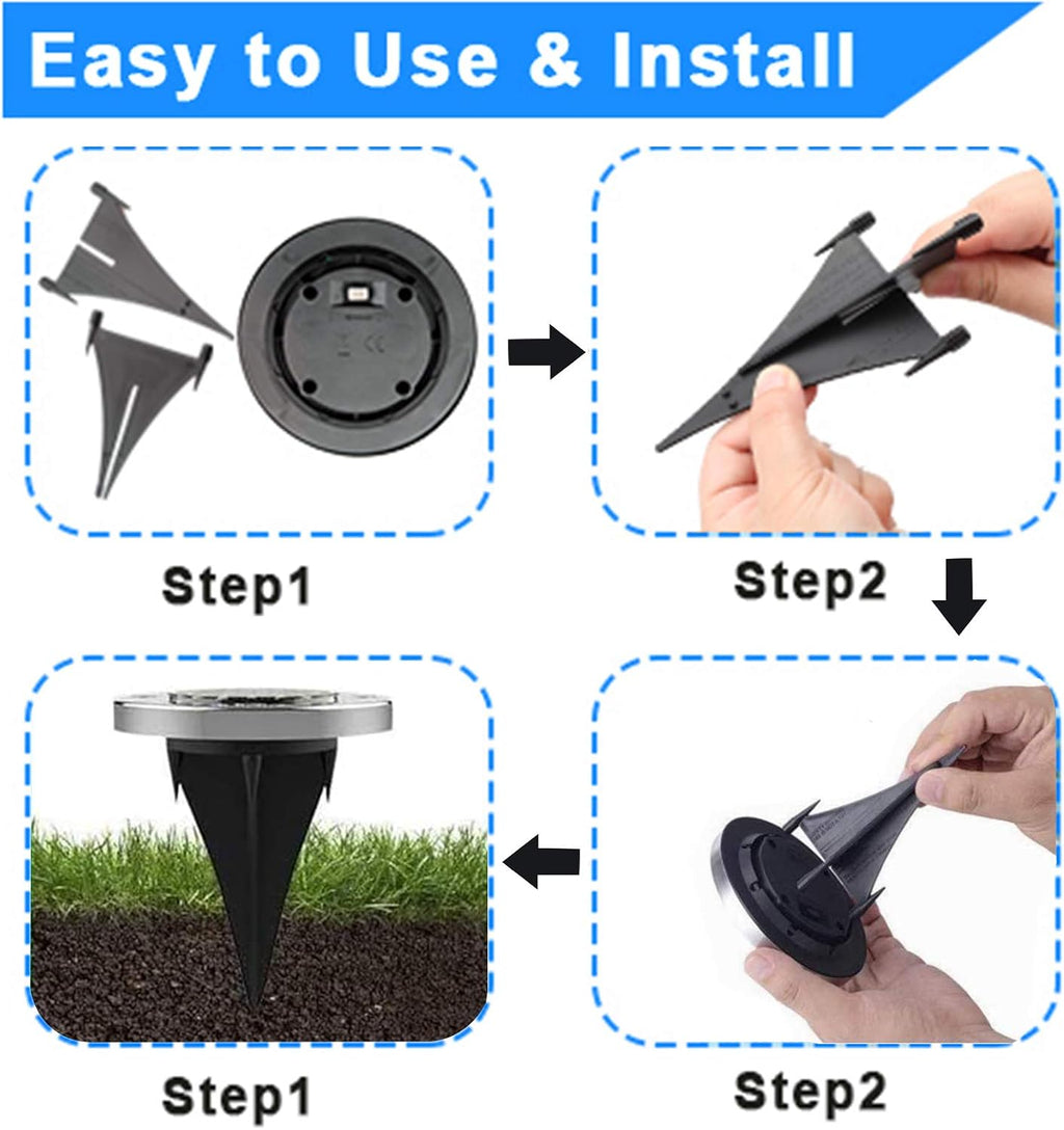 4.6 Inch Diameter Solar Ground Lights, Waterproof Solar Garden Lights, Outdoor Garden Waterproof Bright in-Ground Light, Landscape Lighting for Pathway,Yard,Lawn,Patio,Walkway (16 Pack White Light)